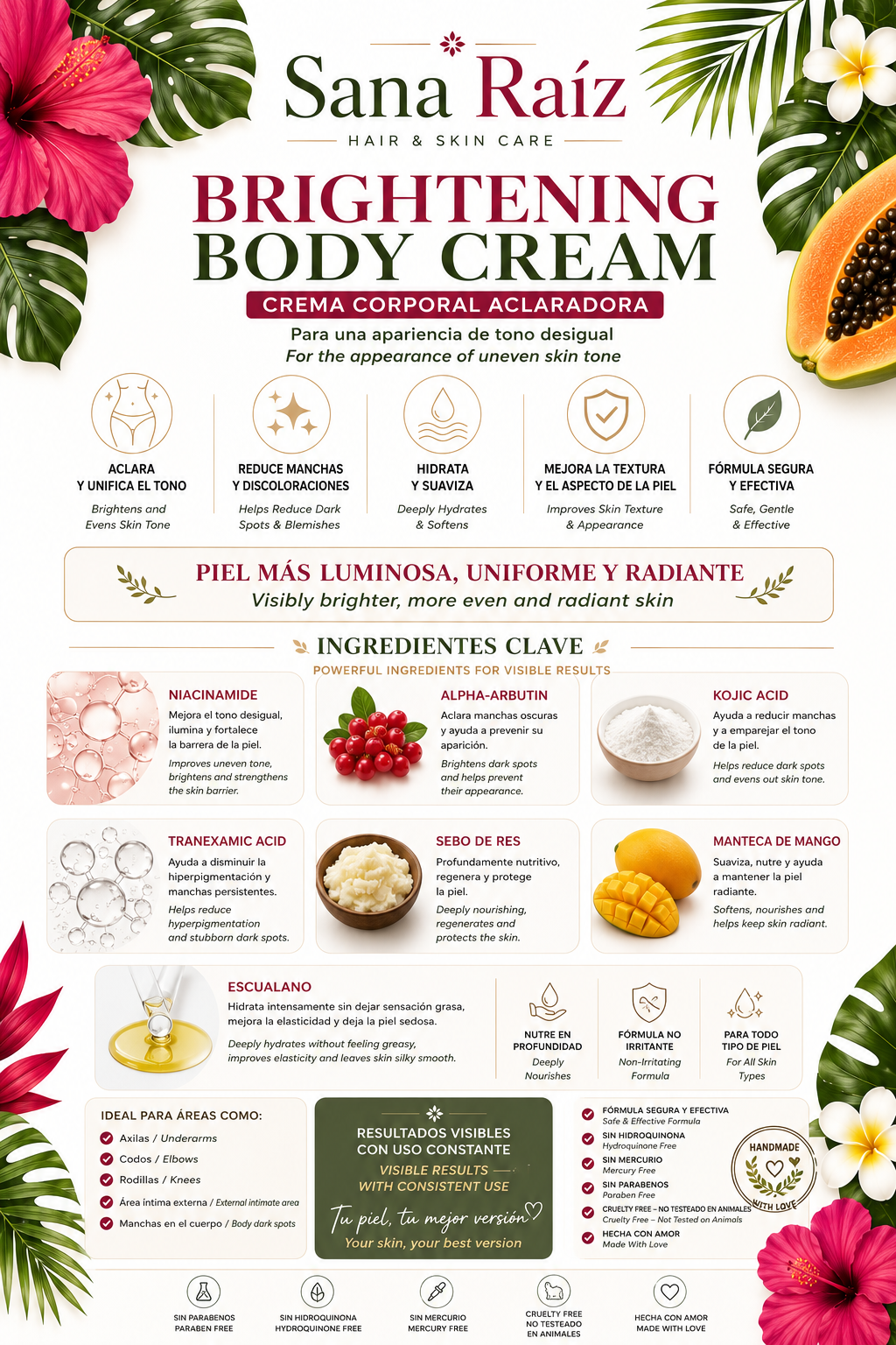 Brightening Body Cream — Crema Corporal Aclaradora | 4 oz (113 g)