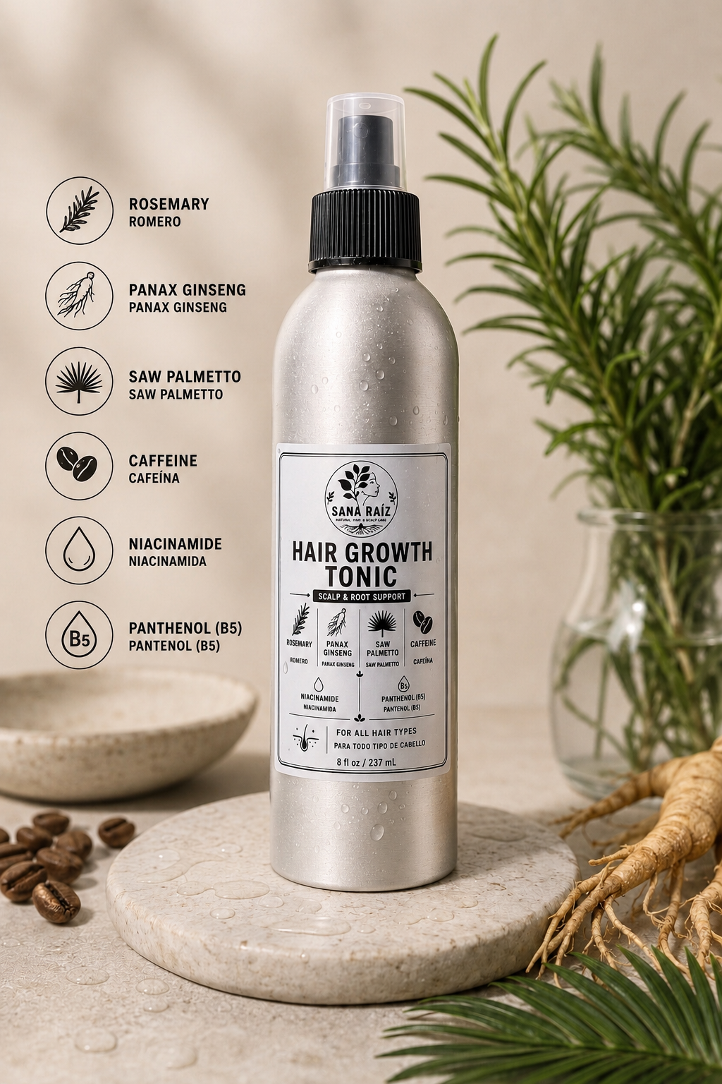 Sana Raíz™ Raíz Fuerte | Tónico Fortalecedor Anticaída / Hair Strengthening Tonic