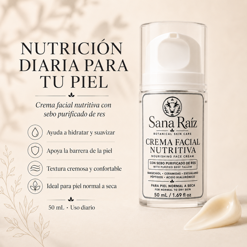 Premium Tallow Face Cream – Péptidos + Ceramidas+Bakuchiol Envío incluido
