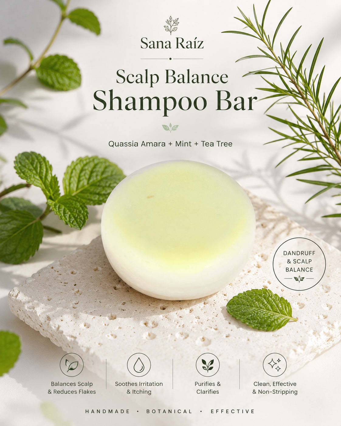 Champú Sólido Anticaspa Scalp Balance — Sana Raíz
